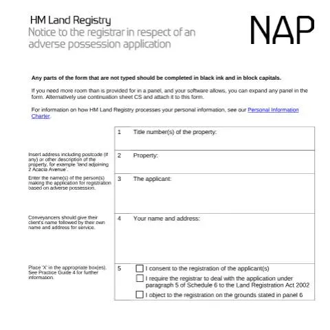 Document preview: How to Complete Your NAP Response to Adverse Possession Claims — Legal & justice