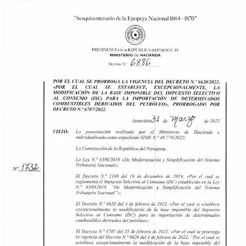 Vista previa del documento Análisis del Decreto 6886-2022 en Paraguay y su impacto fiscal — Trámites administrativos