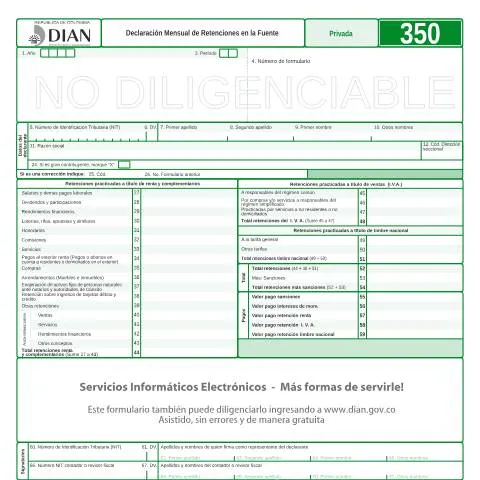 Vista previa del documento Importancia de la Declaración F350-2009 en Colombia — Impuestos (CERFA n°F350-2009)