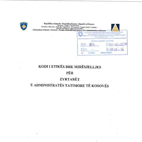 Document preview: Rëndësia e Kodit të Etikës dhe Mirësjelljes për Zyrtarët e ATK-së — Procedura administrative