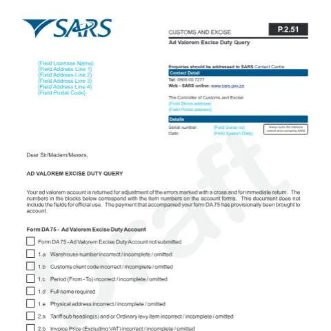 Document preview: A Comprehensive Guide to the P.2.51 Ad Valorem Excise Duty Query — Government & admin (CERFA n°P.2.51)