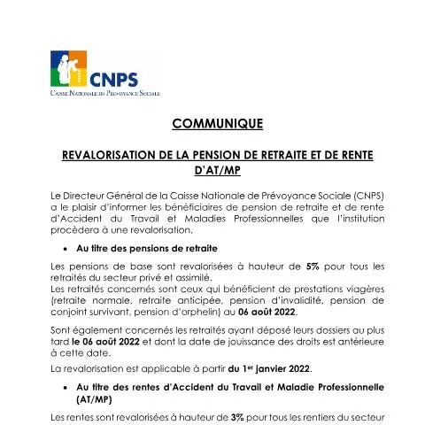 Aperçu du document Importance de la Revalorisation des Pensions de Retraite — Retraite & pension