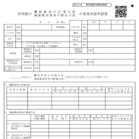 Document preview: 所得税の減価償却資産の償却方法変更申請手続の概要 — 税金と財政 (CERFA n°A1-23)