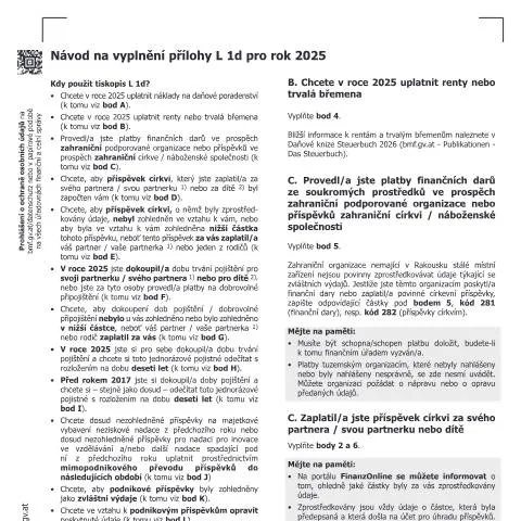 Dokumentvorschau: Leitfaden zur Ausfüllung des Formulars L1d für 2025 — Steuern (CERFA n°L1d-Erl-CS)