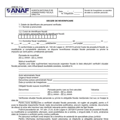 Document preview: Decizia de reverificare OPANAF 2117/2018: Un instrument esențial — Impozite & fiscalitate (CERFA n°A11_OPANAF_2117_2018)