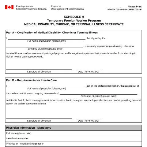 Document preview: Understanding Schedule H: Medical Disability Certificate for Foreign — Health (CERFA n°EMP5600)