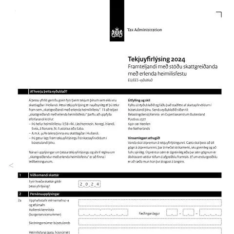 Documentvoorvertoning: Essentiële Informatie over de Inkomensverklaring 2024 IJslands — Belastingen (CERFA n°ib0591z41folijs)
