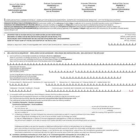 Aperçu du document Comprendre le formulaire 276R pour les redevances en Belgique — Impôts & fiscalité (CERFA n°276-r-nl-fr-de)
