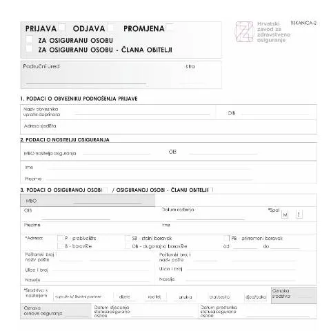 Document preview: Razumijevanje TISKANICE-2 u zdravstvenom osiguranju — Zdravlje (CERFA n°TISKANICA-2)