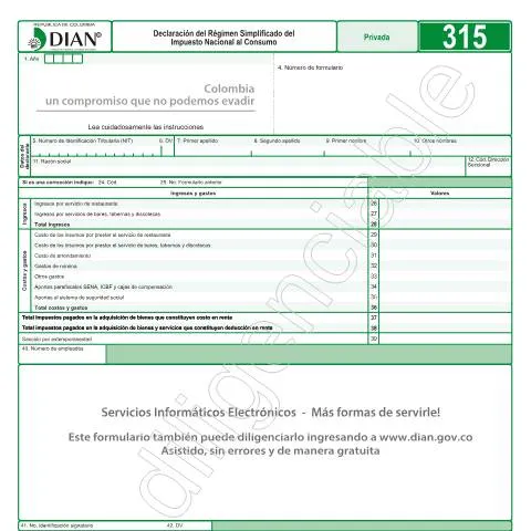 Vista previa del documento Relevancia del Formulario F315-2017 en Colombia — Impuestos (CERFA n°F315-2017)