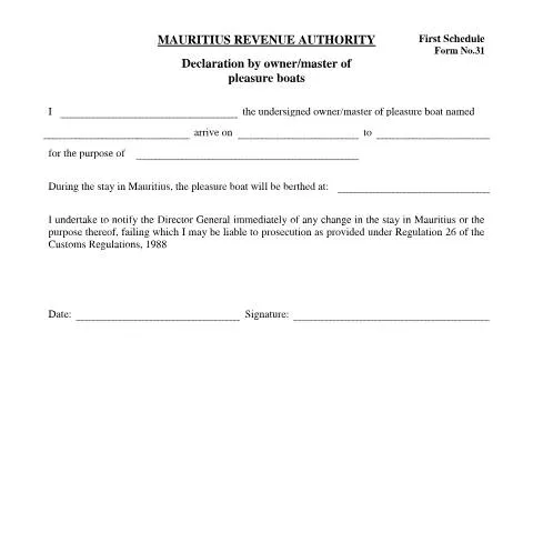 Document preview: Navigating Compliance: Understanding Form 31 for Pleasure Boats — Vehicle & driving (CERFA n°Form31DeclarationforPleasureBoats)