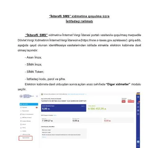 Document preview: İkitərəfli SMS Xidmətinin Faydaları və Qeydiyyat Prosesi — Vergilər & maliyyə