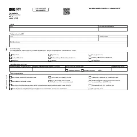 Document preview: Valmisteveron palautushakemus (1457) - Mikä se on? — Verot & verotus (CERFA n°Vero 1457)