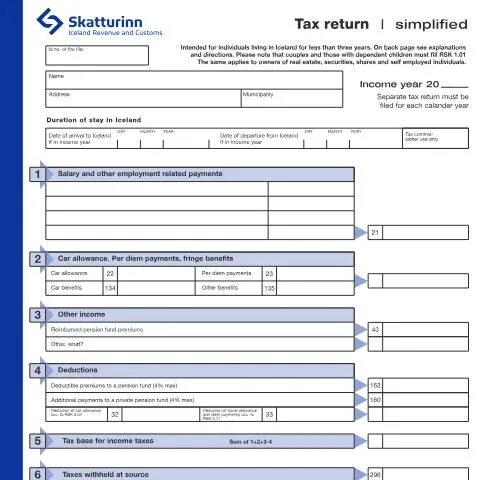 Document preview: RSK 1.13: Einfaldara skattaframtal fyrir einstaklinga — Skattar & fjármál (CERFA n°RSK 1.13)