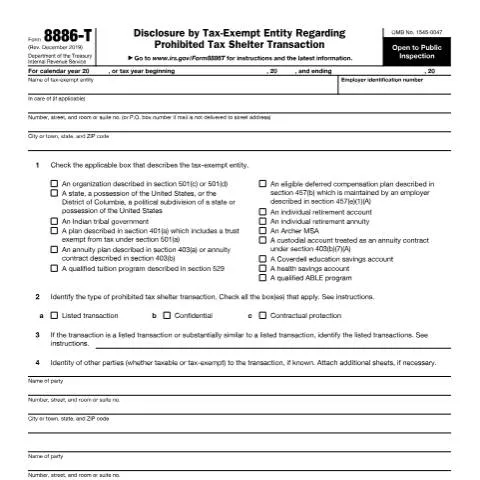 Document preview: Understanding the Importance of IRS Form 8886-T — Taxes (CERFA n°8886T)