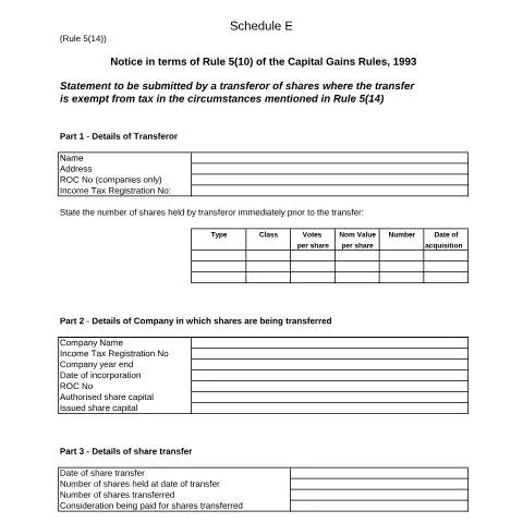 Document preview: The Importance of CGT Schedule E in Malta's Property Transactions — Taxes (CERFA n°cgt-schedule-e)