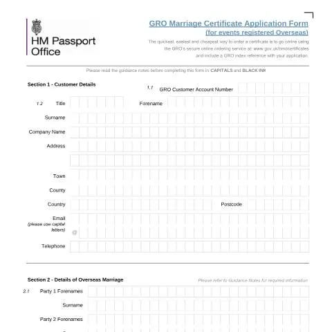 Document preview: How to Apply for an Overseas Marriage Certificate in the UK — Civil status & identity