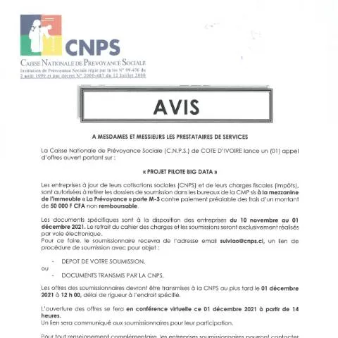Aperçu du document Découvrez le Projet Pilote Big Data de la CNPS — Démarches administratives