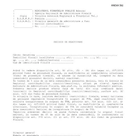 Document preview: Reactivarea Contribuabililor: Ce Trebuie Să Știi? — Impozite & fiscalitate (CERFA n°A5b_3846_2015)