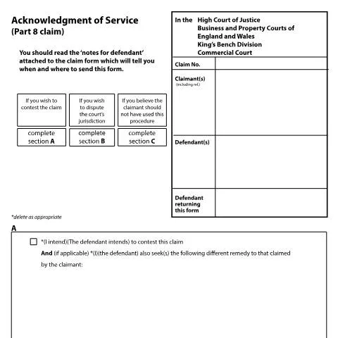 Document preview: Understanding the N210(CC) Form in Commercial Court Claims — Legal & justice