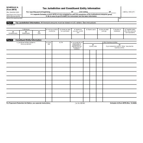 Document preview: Navigating IRS Form 8975SA: A Guide for Multinational Enterprises — Taxes (CERFA n°8975SA)