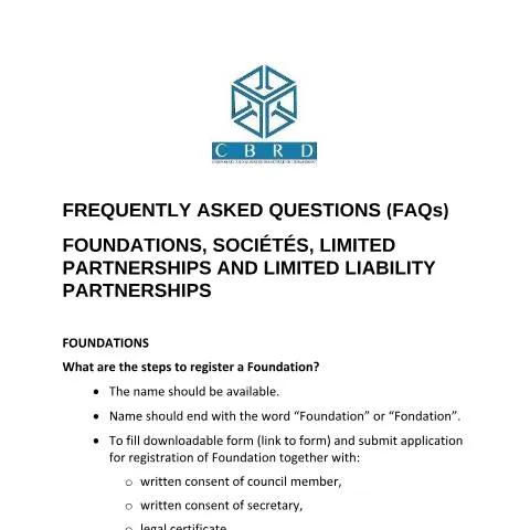 Document preview: Essential FAQs for Partnership Registration in Mauritius — Government & admin (CERFA n°FAQs_Partnership)