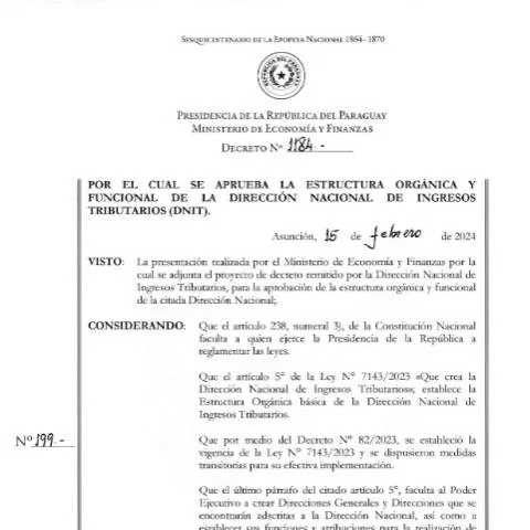 Vista previa del documento Estructura y funciones de la DNIT en Paraguay — Trámites administrativos