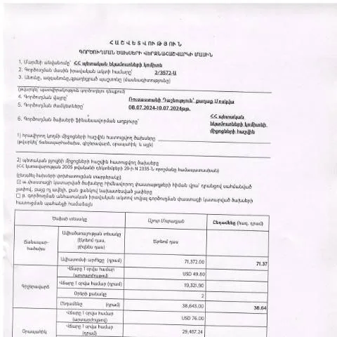 Document preview: 2024թ․ հուլիսի 8-10-ի Մոսկվա գործուղման ծախսերի հաշվետվություն — Ադմինիստրատիվ ընթացակարգեր