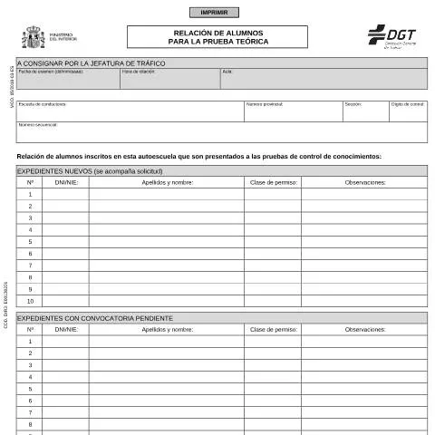 Vista previa del documento Modelo 05: Clave para la Obtención de Permisos de Conducción — Trámites administrativos (CERFA n°05)