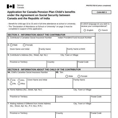Document preview: A Comprehensive Guide to CPP Child's Benefits Application — Work & employment (CERFA n°ISP5055-IND)