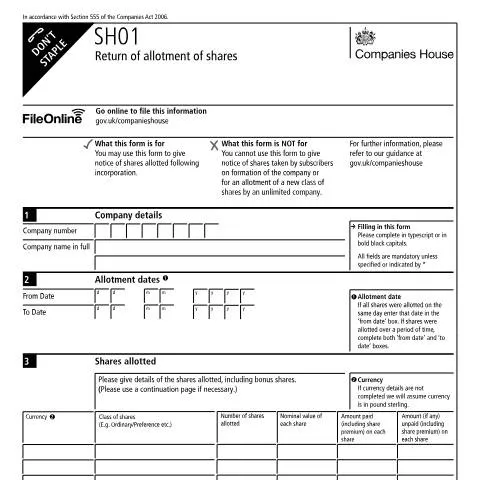 Document preview: Understanding SH01 Returns: Your Complete Filing Guide for Share — Business