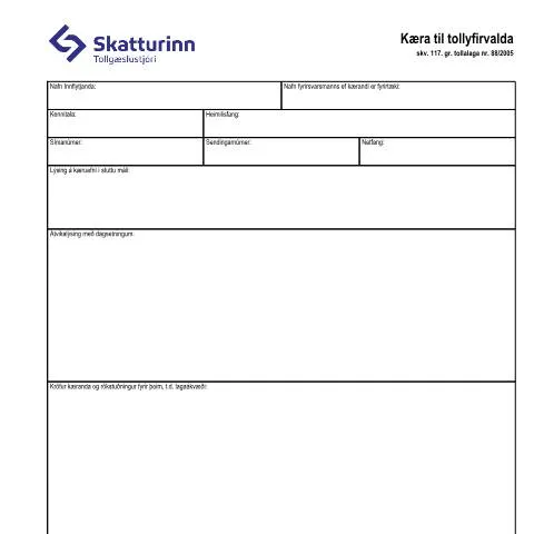Document preview: Leiðarvísir um kæruferli til tollyfirvalda — Tollur & innflutningur (CERFA n°TS-127)