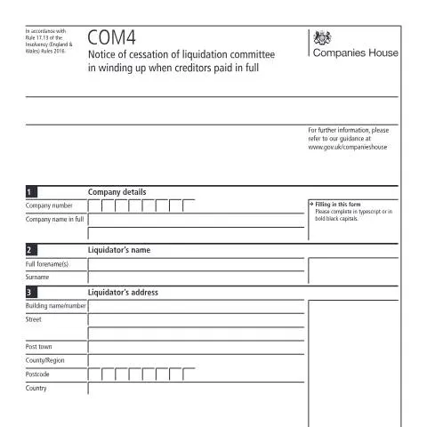 Document preview: Understanding the COM4 Notice in Liquidation Processes — Business