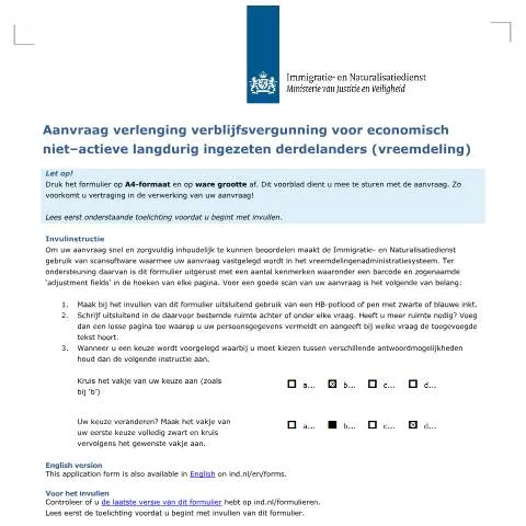 Documentvoorvertoning: Aanvraag voor verlenging verblijfsvergunning IND — Immigratie & visa (CERFA n°7038)