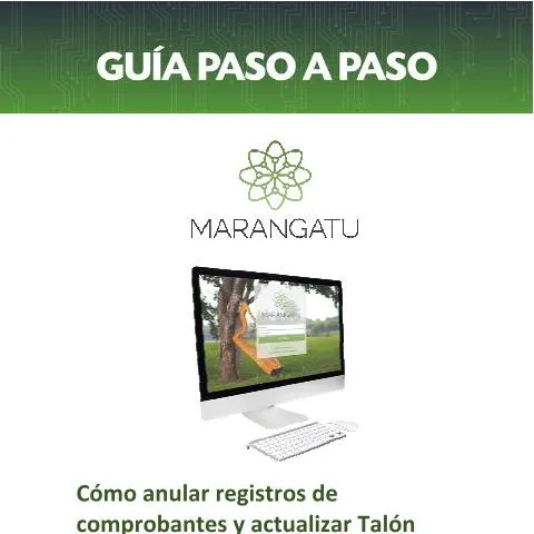 Vista previa del documento Guía paso a paso para anular registros y actualizar el Talón Resumen — Trámites administrativos