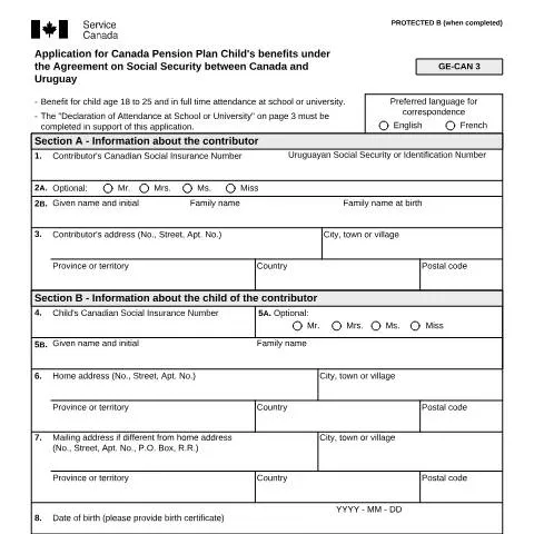 Document preview: Understanding CPP Child's Benefits Application for Students — Health (CERFA n°ISP5055-URY)