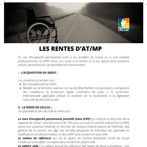 Aperçu du document Comprendre les Rentes d’Accident de Travail et Maladie Professionnelle — Santé