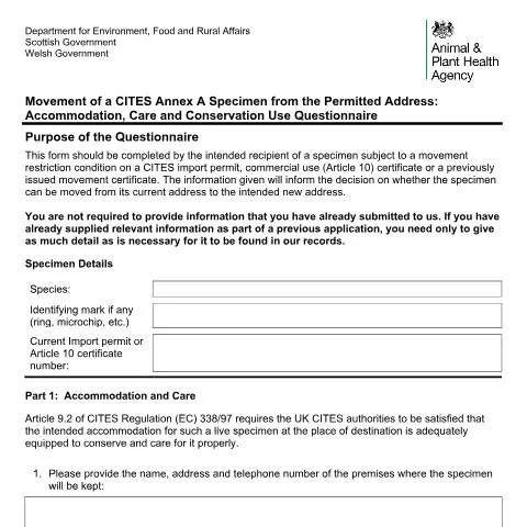 Document preview: Understanding Endangered Species Accommodation Forms — Government & admin