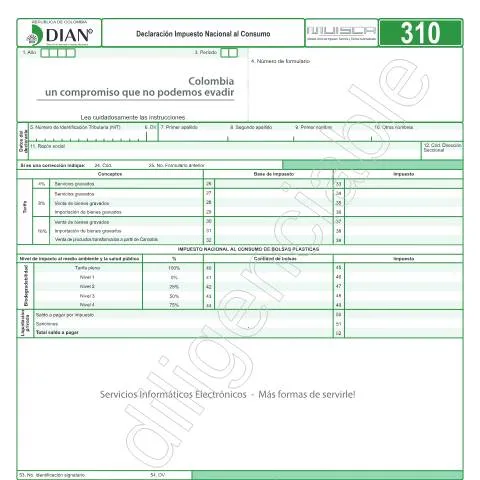 Vista previa del documento Todo sobre la Declaración Impuesto Nacional al Consumo F310-2017 — Impuestos (CERFA n°F310-2017)