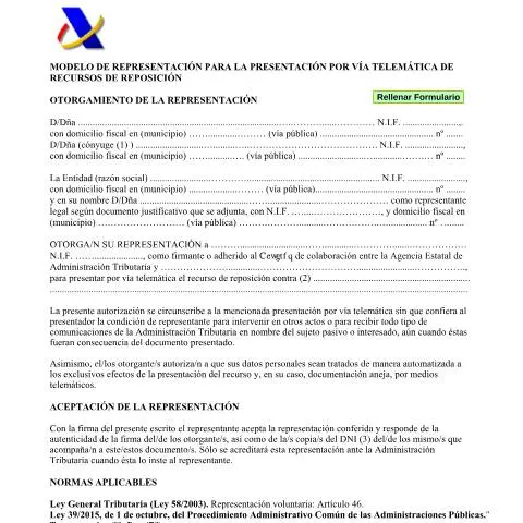 Vista previa del documento Guía sobre el Modelo de representación para recursos de reposición — Trámites administrativos