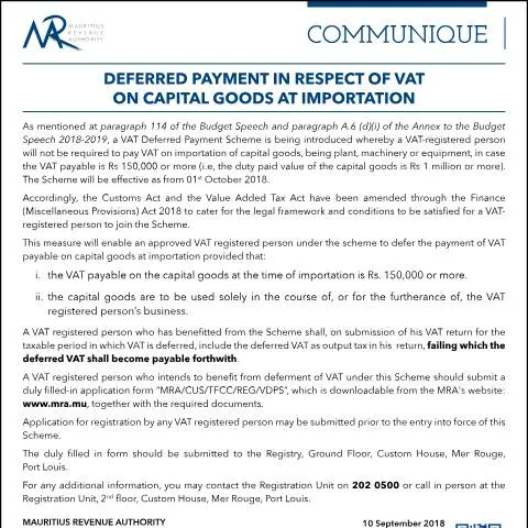 Document preview: Understanding Deferred VAT Payments on Capital Goods — Government & admin (CERFA n°DPVAT)