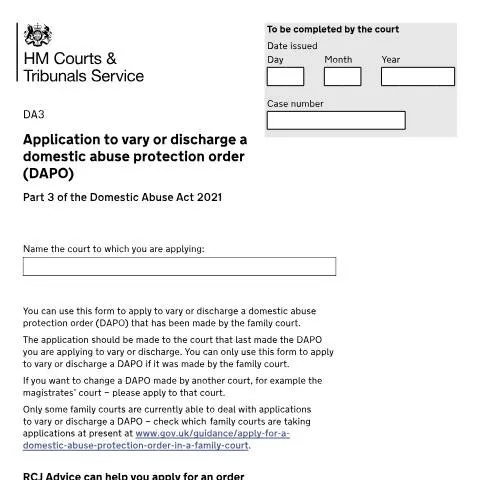 Document preview: How to Request Changes to Your Domestic Abuse Protection Order — Legal & justice