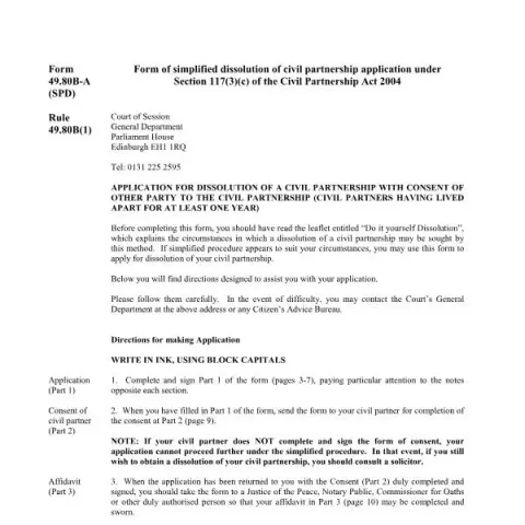Document preview: Understanding Simplified Dissolution of Civil Partnerships in Scotland — Legal & justice (49.80B-A)