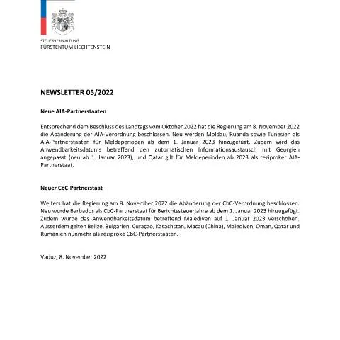 Dokumentvorschau: Einführung in den STV-Newsletter 05/2022 — Behörden & Verwaltung (CERFA n°stv_newsletter)