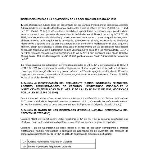 Vista previa del documento Importancia de la Declaración Jurada N° 1959 en Chile — Impuestos (CERFA n°1959)