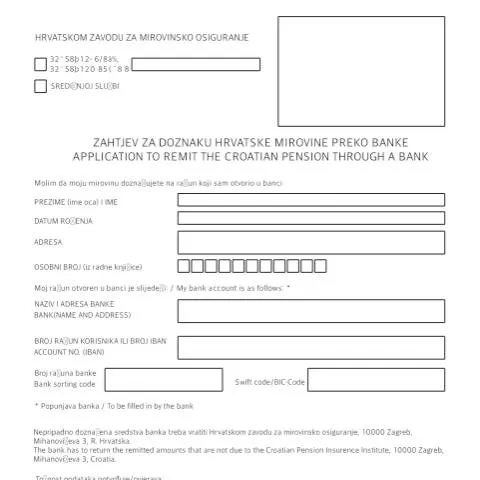 Document preview: Zahtjev za doznaku hrvatske mirovine preko banke — Porezi i fiskalnost (CERFA n°Zahtjev_za_doznaku_hrvatske_mirovine_pre)