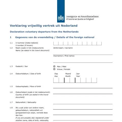 Documentvoorvertoning: Waarom de Verklaring Vrijwillig Vertrek Cruciaal is voor Vreemdelingen — Immigratie & visa (CERFA n°9000 (nl engels))