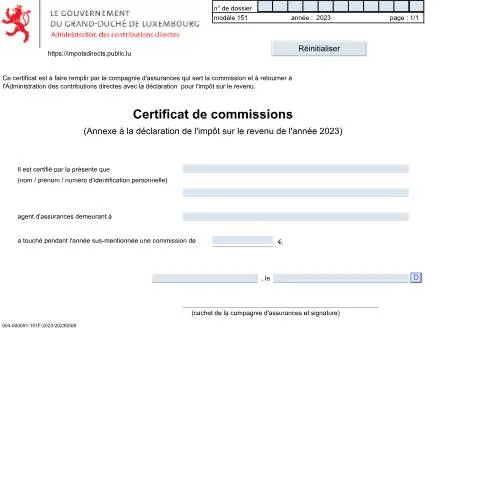 Aperçu du document Comprendre le Certificat de Commissions Allouées aux Agents — Démarches administratives (CERFA n°151)