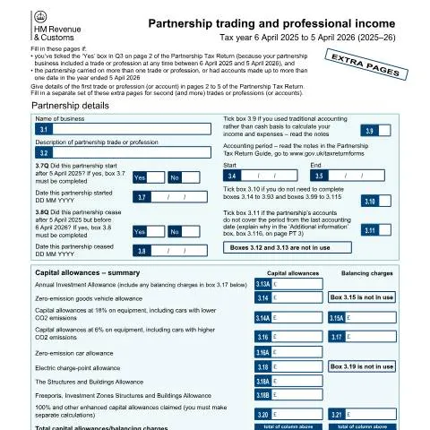 Document preview: Navigating the SA800(TP) for Partnership Income in the UK — Taxes
