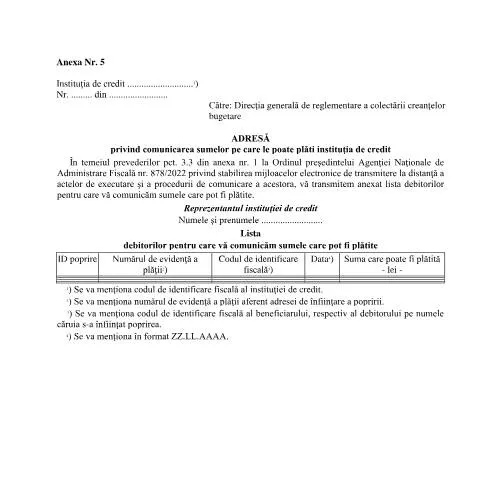 Document preview: Importanța Adresei OPANAF 878/2022 în sistemul financiar românesc — Impozite & fiscalitate (CERFA n°A5_OPANAF_878_2022)